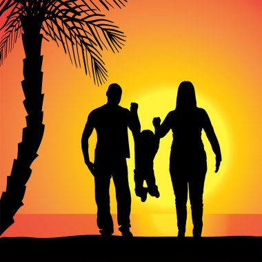 vector silhouet van familie.
