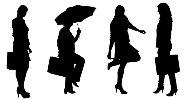 Vector silhouet van vrouwen. — Stockvector