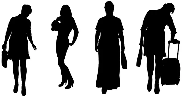 Vector silhouette of women. — Stock Vector