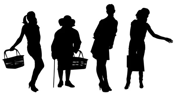 Vector silhouet van vrouwen. — Stockvector