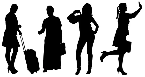 Vector silhouette of women. — Stock Vector