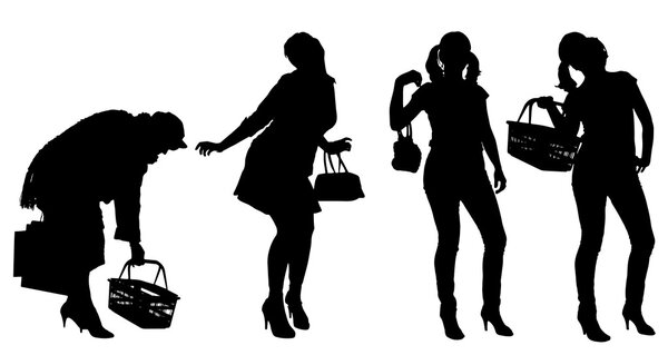 Vector silhouette of women.