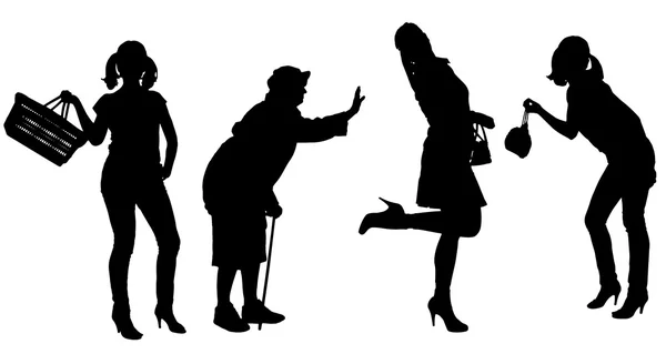 Vector silhouet van vrouwen. — Stockvector