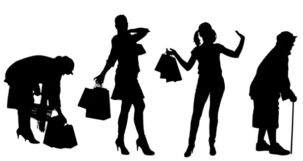 Vector silhouette of women. — Stock Vector