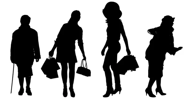 Vector silhouette of women. — Stock Vector