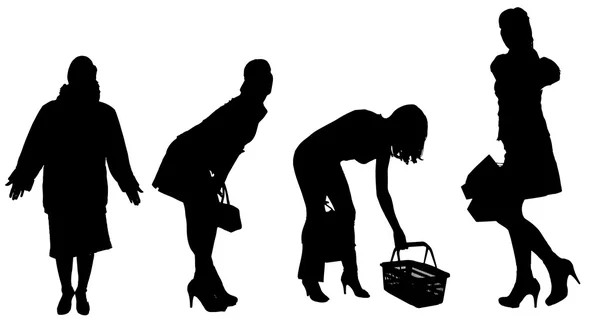 Silhouette vectorielle des femmes . — Image vectorielle