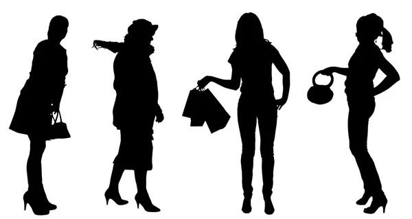 Vector silhouette of women. — Stock Vector