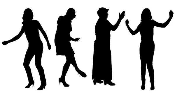 Silhouette vectorielle des femmes . — Image vectorielle