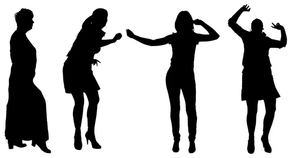 Vector silhouet van vrouwen. — Stockvector