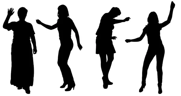 Vector silhouet van vrouwen. — Stockvector