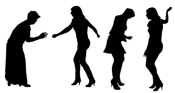 Silhouette vectorielle des femmes . — Image vectorielle