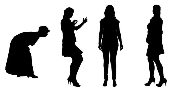 Vector silhouette of women. — Stock Vector