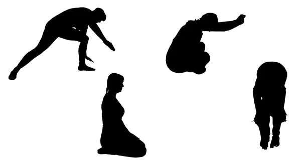 Silhouette With Kama Sutra Positions On White Background