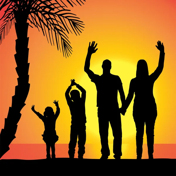 Vector silhouette of family. — Stock Vector