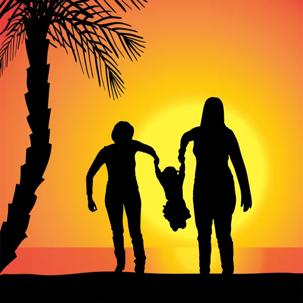 Vector silhouette of family. — Stock Vector