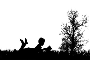 çocuğun siluet vektör.