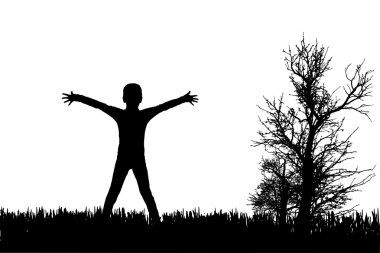 vektör çocuk silüeti.