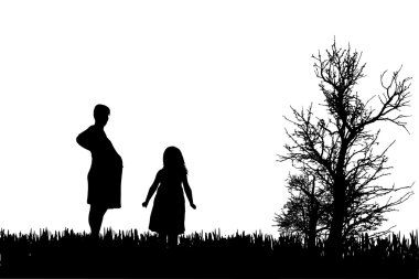 vector silhouet van familie.