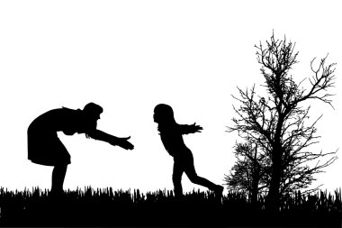vector silhouet van familie.