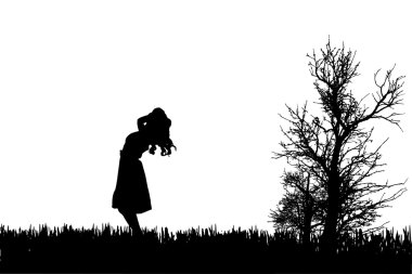 kadın silüeti vektör.