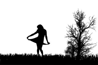 kadın silüeti vektör.