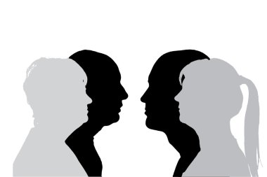 Vector silhouettes insanlar.