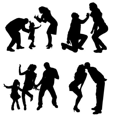 vector silhouet van familie.