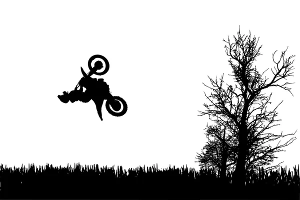 Vector silhouet van een man op een motorfiets. — Stockvector