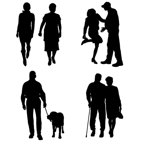 Vector silhouette of a people. — Stock Vector