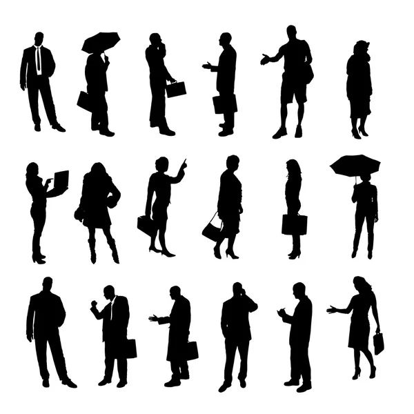 Vector silhouettes of business people. — Stock Vector