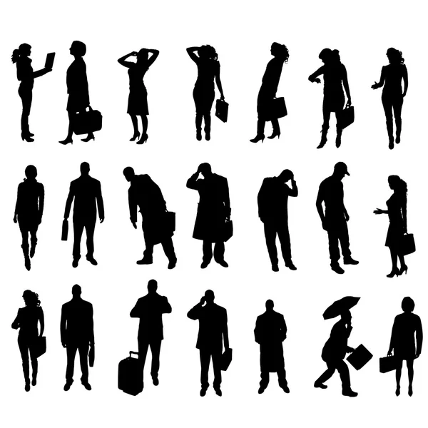Silhouettes vectorielles des hommes d'affaires . — Image vectorielle