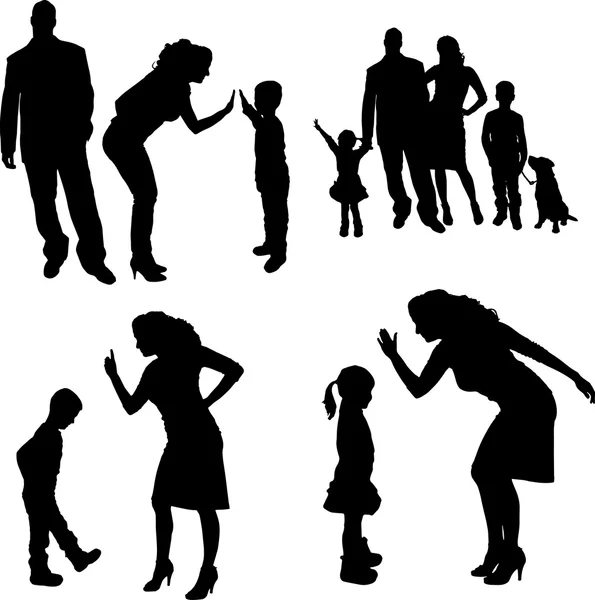 Silhouette vectorielle de la famille . — Image vectorielle