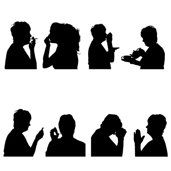 Vector silhouettes people. — Stock Vector