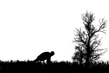 Bir adamın vektör silueti.