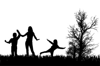 vector silhouet van familie.