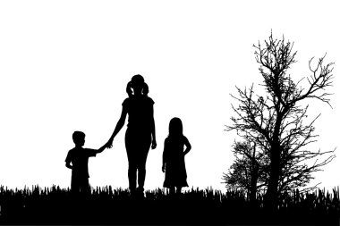 vector silhouet van familie.