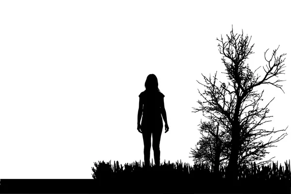 Silhouette vectorielle d'une femme . — Image vectorielle