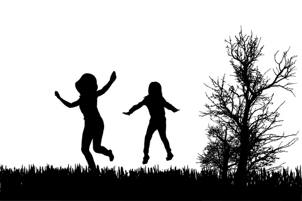 Silhouette vectorielle de la famille . — Image vectorielle