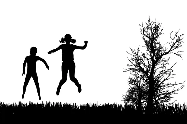 Silhouette vectorielle de la famille . — Image vectorielle