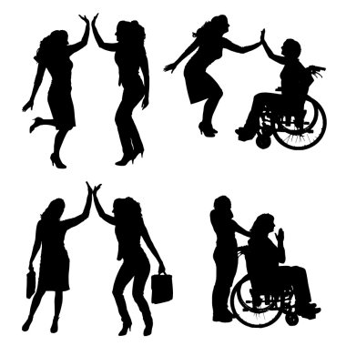 farklı insanların Vector silhouettes.