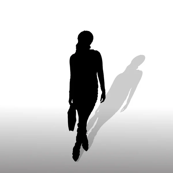 Vector silhouette of businesswoman. — Stock Vector