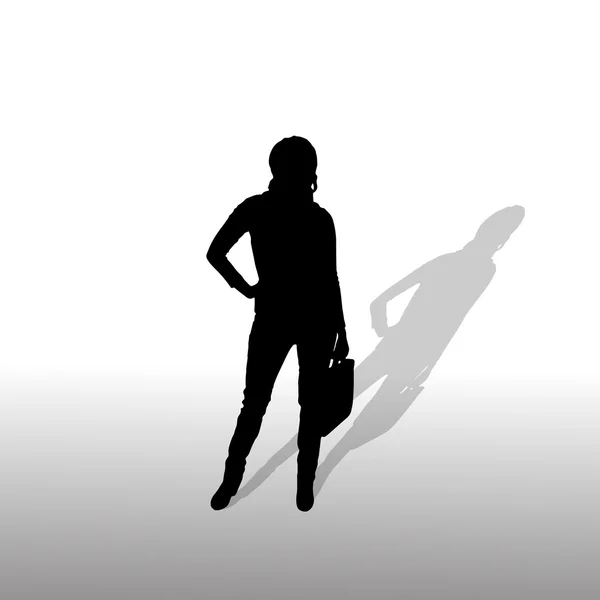 Vector silhouette of businesswoman. — Stock Vector