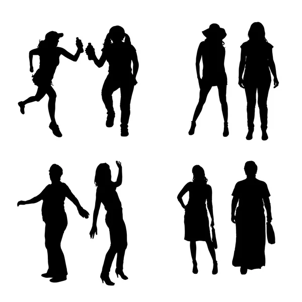 Vector silhouet van een vrouw. — Stockvector