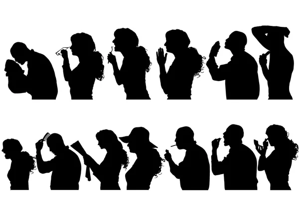 Vector silhouettes people. — Stock Vector