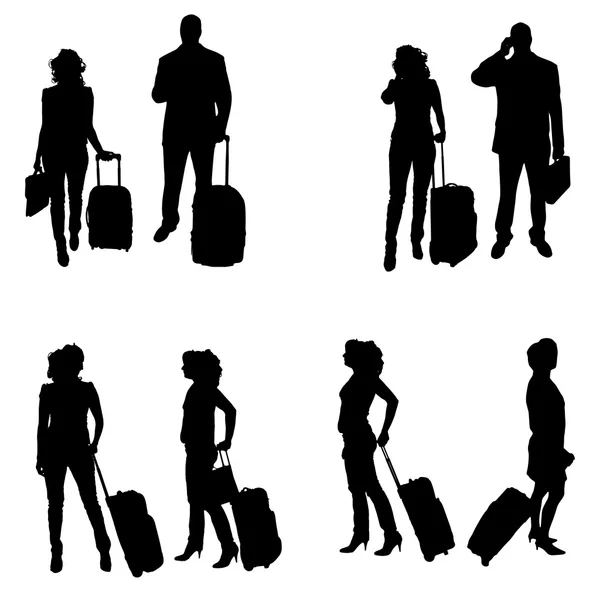 Vector silhouette of business people. — Stock Vector