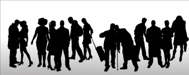 farklı insanların Vector silhouettes.