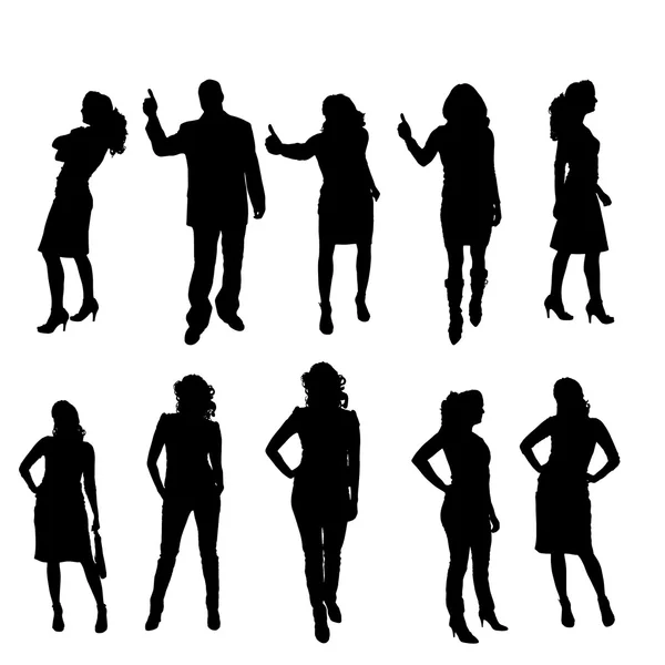 Vector silhouette of a people. — Stock Vector