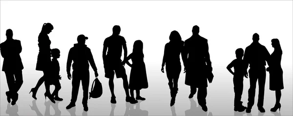 Vector silhouette of family. — Stock Vector