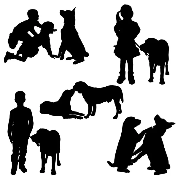 Vektorsilhouette von Kindern. — Stockvektor