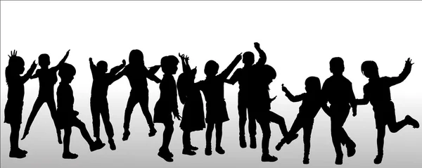 Vector silhouet van kinderen. — Stockvector